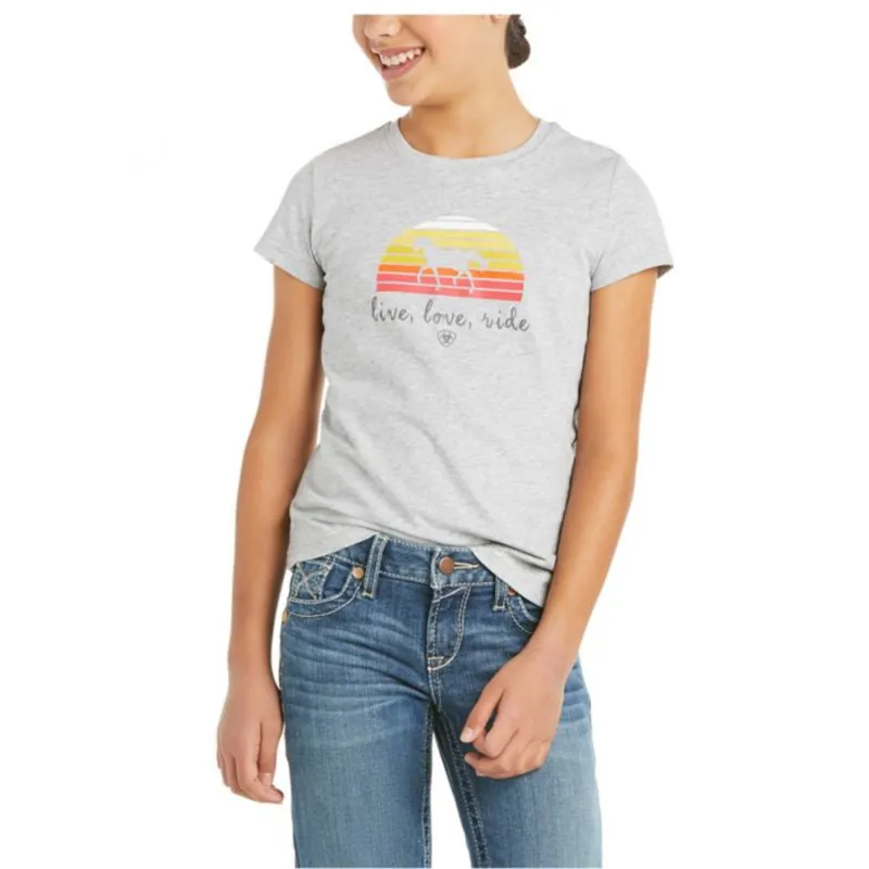 Ariat Youth Live Love Ride SS T-Shirt - Heather Grey 
